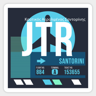 Santorini (JTR) Airport // Sunset Baggage Tag Sticker